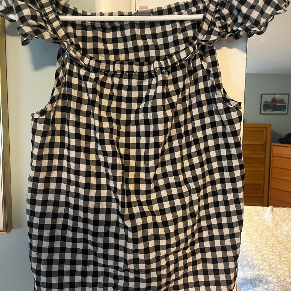 J. Crew women’s crop shirt in Black and White Gingham